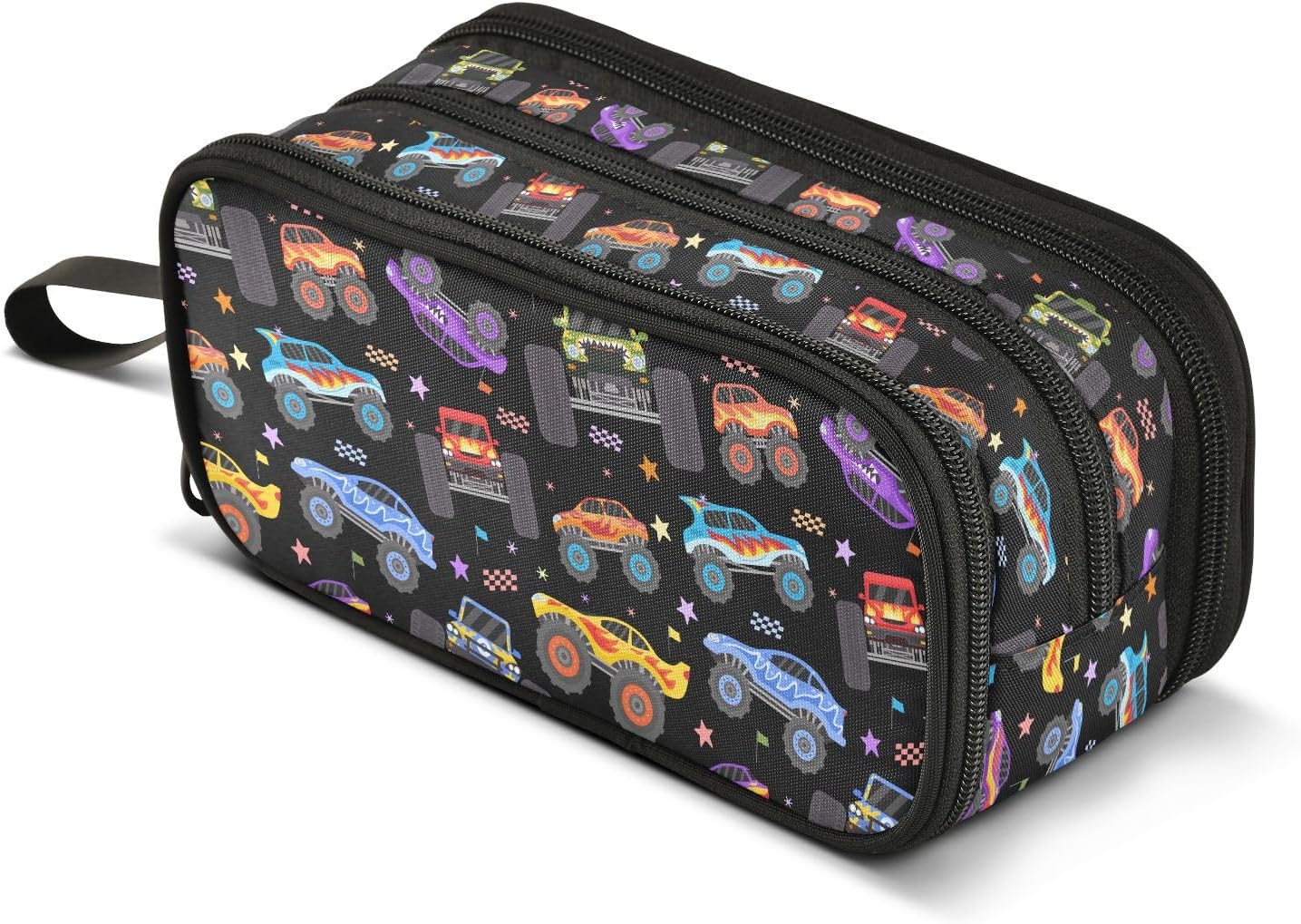 ZAZYXTJ Golf Ball Large Capacity Pencil Case 3 Compartment Pen Pouch Storage Canvas Makeup Bag for School Office Teen Girl Boy Men Women