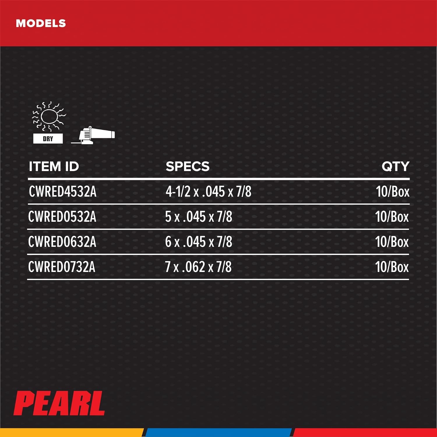 PEARL ABRASIVE CO. Redline SlimCut Thin Cut-Off Wheel 6 x .045 x 7/8 A46 T-1, Pack of 25, Brown, 870612