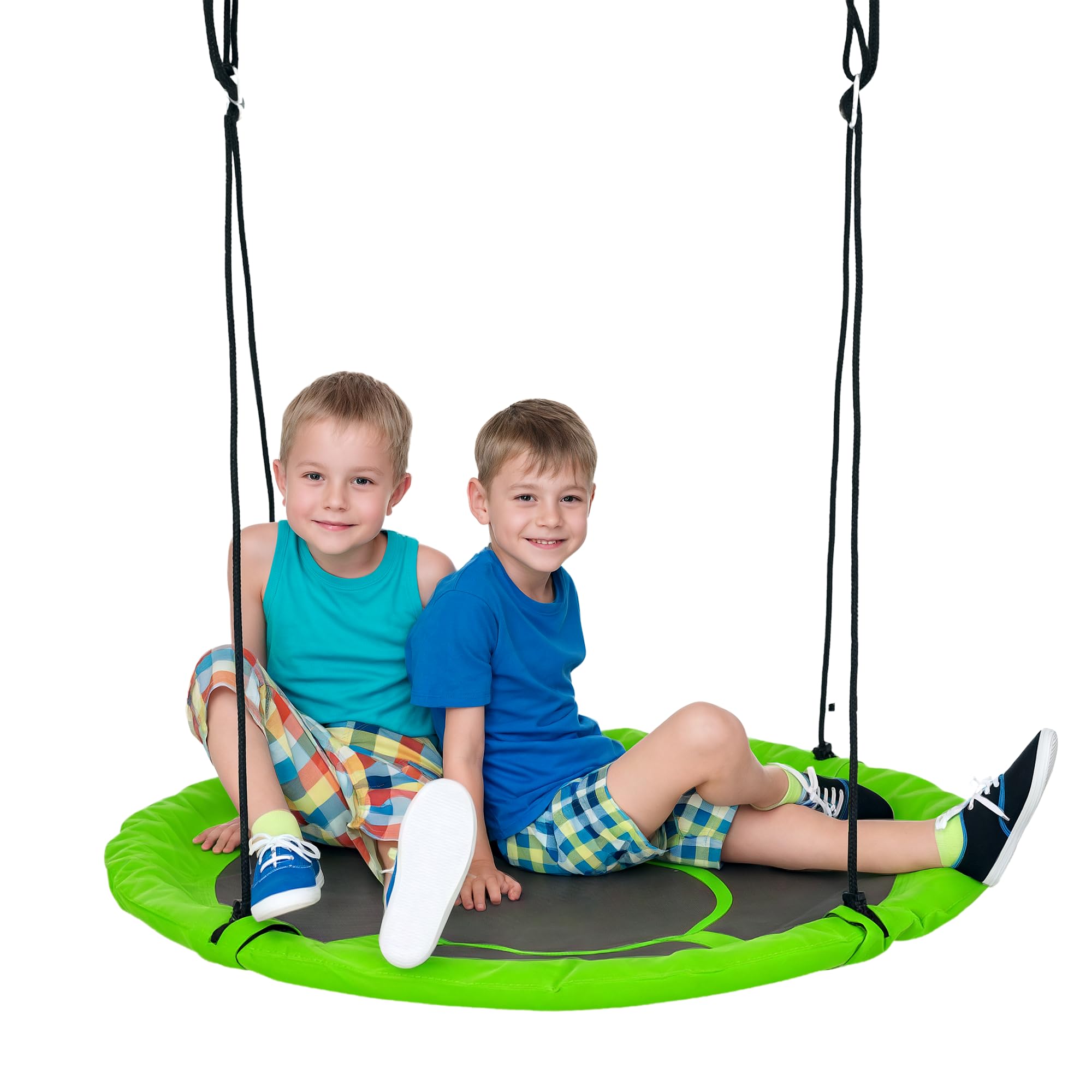 Columpio nido con cojín, columpio para exteriores, 100 cm, capacidad de carga de 300 kg, columpio infantil 120-177, cuerda ajustable en altura con cojín extraíble, para niños y adultos, interior y Columpio nido con cojín, columpio para exteriores, 100 cm, capacidad de carga de 300 kg, columpio infantil 120-177, cuerda ajustable en altura con cojín extraíble, para niños y adultos, interior y