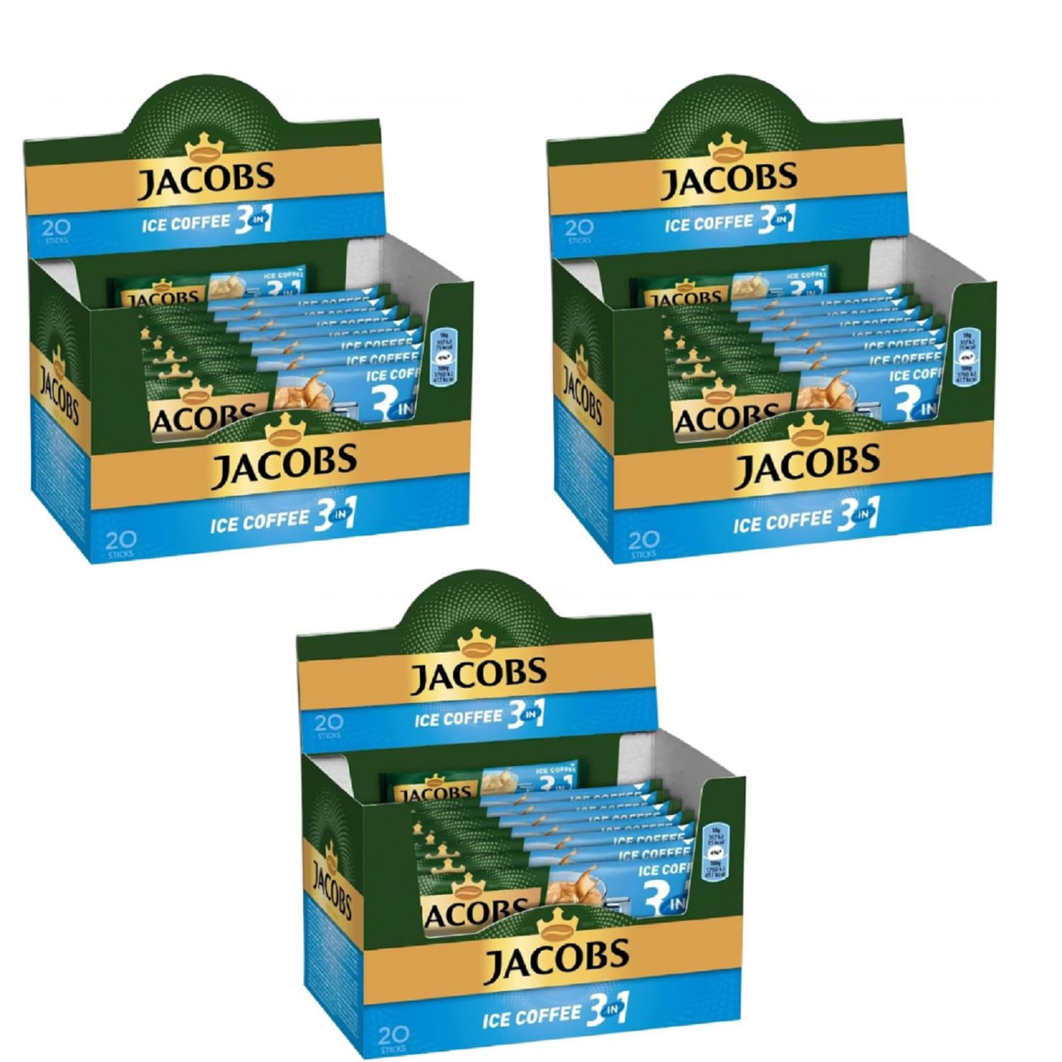 Jacobs 3 in 1 Eiskaffee 60 Sachets à 18 g Multipack