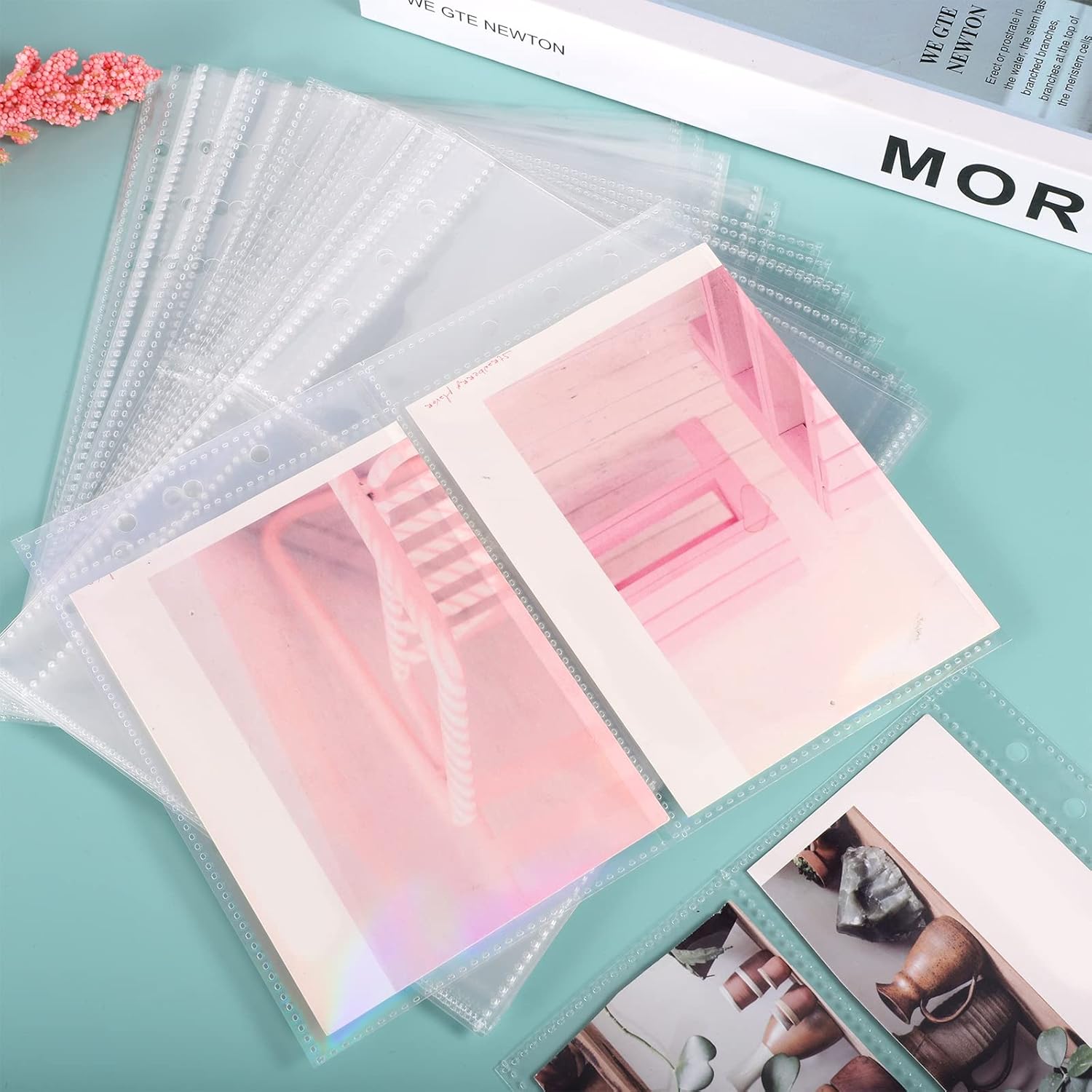 60 Pack Binder Sleeves, A5 Sleeves Binder for 6 Ring Photo Album Pages Ultra Clear Binder Pockets Sheet Protectors for Kpop Photocard : Office Products