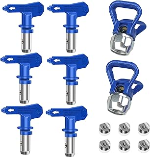 Reversible Spray Tips, Reversible Airless Paint Sprayer Nozzle Tips Airless Paint Spray Guns Airless Tips Guard Base Sprayer for Homes Buildings Decks (211, 315, 417, 517, 515, 523, 246215)
