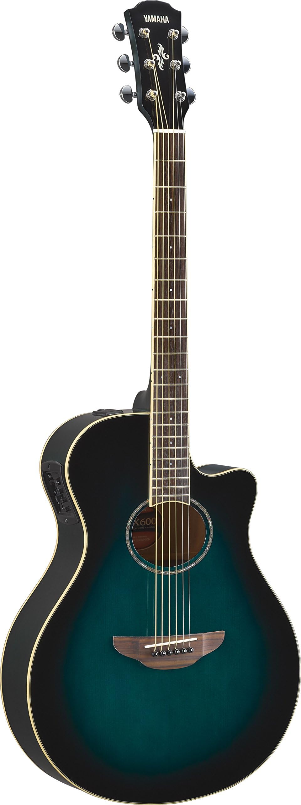 YAMAHA APX600 OBB Thin Body Mahogany Acoustic-Electric Guitar, Oriental Blue Burst