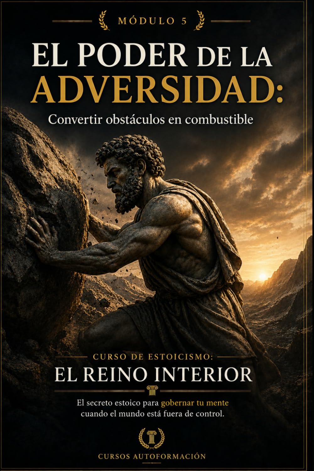 EL PODER DE LA ADVERSIDAD: Convertir obstáculos en combustible: Curso de estoicismo: EL REINO INTERIOR: El secreto estoico para gobernar tu mente cuando el mundo está fuera de control (MÓDULO 5)