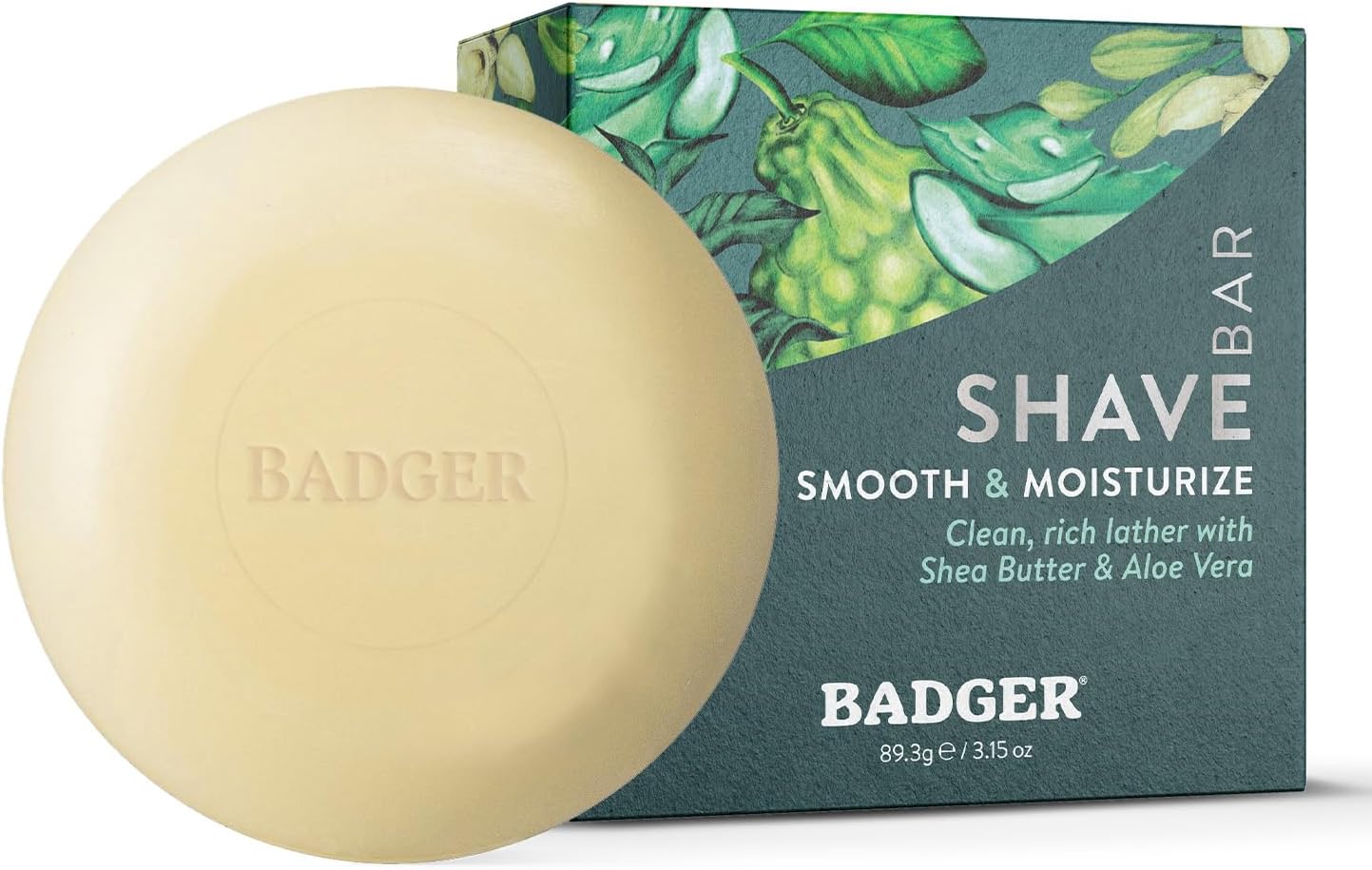 Badger Shaving Soap Puck, Organic Moisturizing Shave Soap Bar, Rich Lasting Lather, Light Natural Scent, Plastic Free & Vegan Shave Soap for Men & Women, 3.15 oz Bar Badger Shaving Soap Puck, Organic Moisturizing Shave Soap Bar, Rich Lasting Lather, Light Natural Scent, Plastic Free & Vegan Shave Soap for Men & Women, 3.15 oz Bar