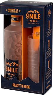 9 MILE Premium Vodka 37,5% Vol. Geschenkset mit Glas - 0,7l