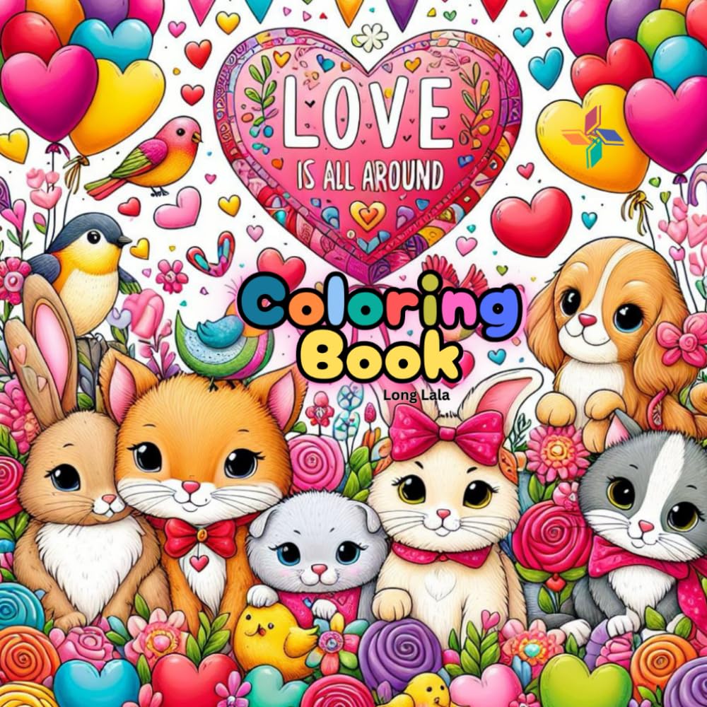 Love Is All Around Coloring Gift: A Cute & Relaxing Valentine Coloring Book for All Ages (Heartwarming Coloring Gifts)