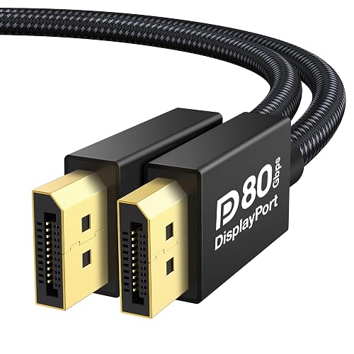 IVANKY 80Gbps VESA Certified DisplayPort Cable 2.1, 6.6FT
