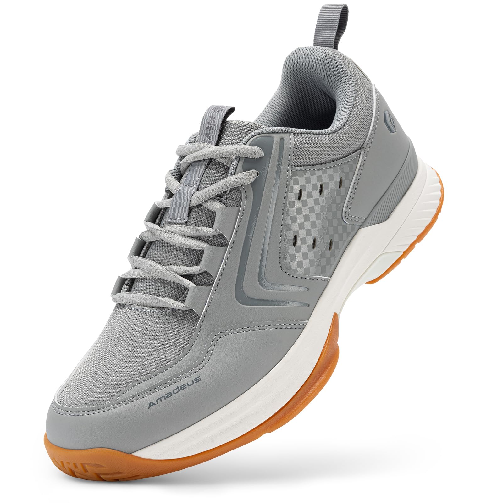 FitVille Tennis Shoes for Men Pickleball Shoes Sneakers | Court Racquetball Athletic Shoes for Racquet Sport | Wide Toe Box & Arch Support (12 Medium, Silver Gray)