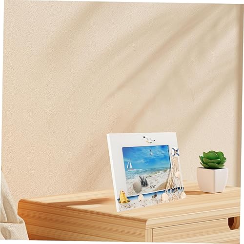 Miniatura 3 de Garneck 5 pcs photo frame wooden beach Ornament decoraciones para salas de casa nautical picture frames beach themed decoration Nautical Photo