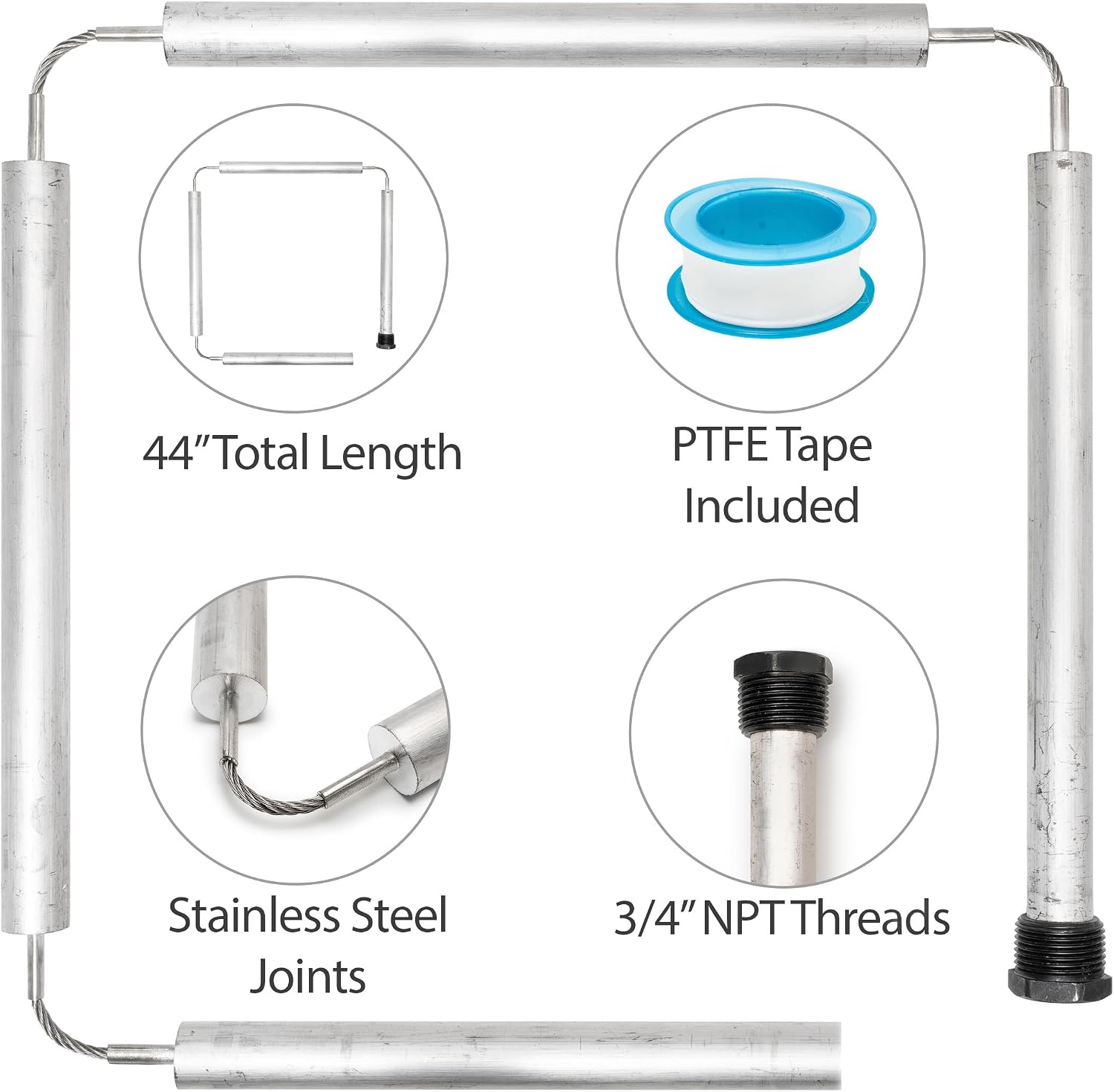 Water Heater Anode Rod - Aluminum Anode Rod for Hot Water Heater