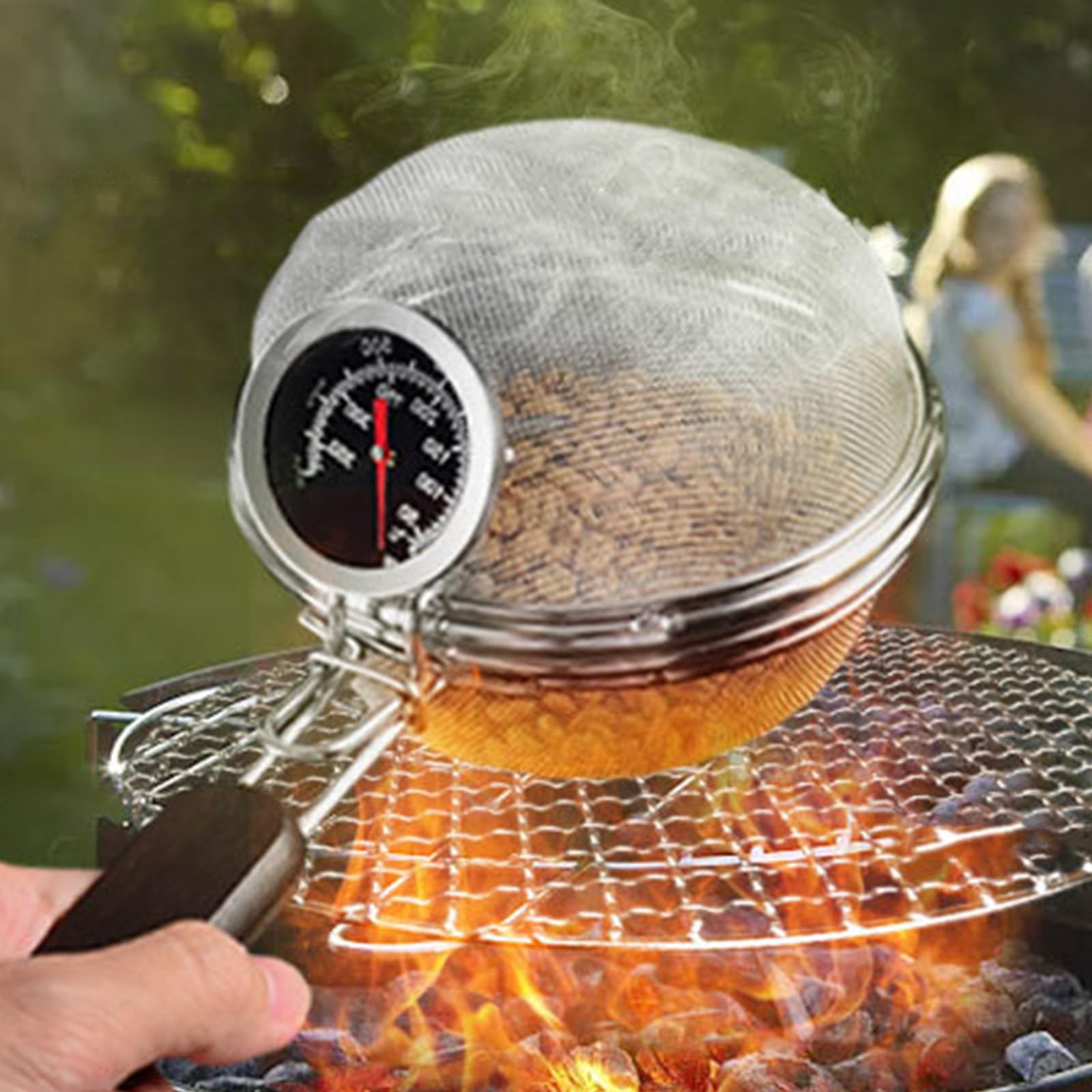 Manueller Kaffeeröster aus Edelstahl, einfach zu bedienen, Bäcker, professionelles Braten für Zuhause