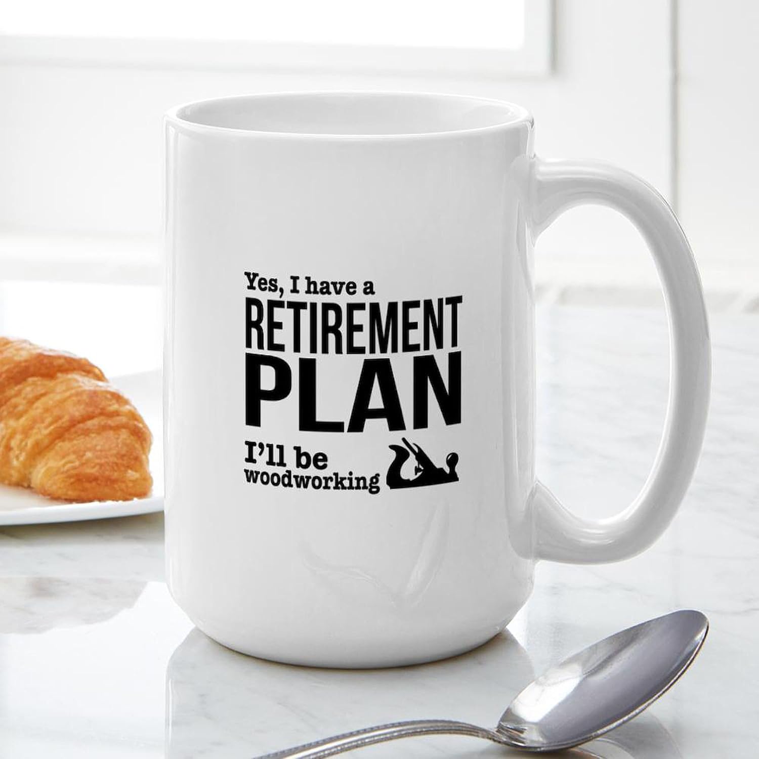 CafePress Woodworking Retirement Plan Mugs 15 oz (444 ml) Ceramic Coffee Mug