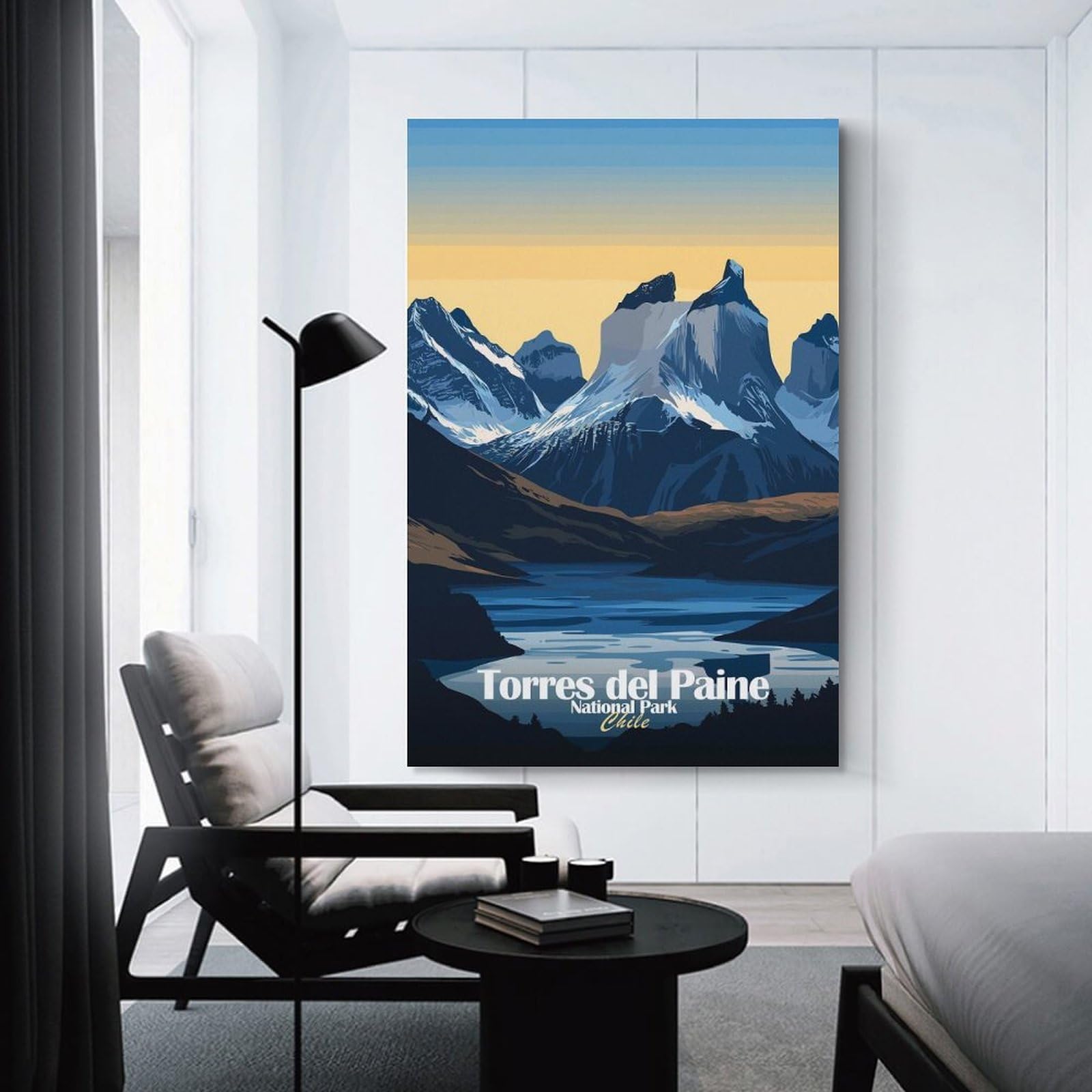 Junmoney Torres Del Paine National Park Decorative Wall Artwork 08x12inch(20x30cm), for Entrance Spaces, Stair Walls Or Halls, A Stylish Accent for Home Entrances