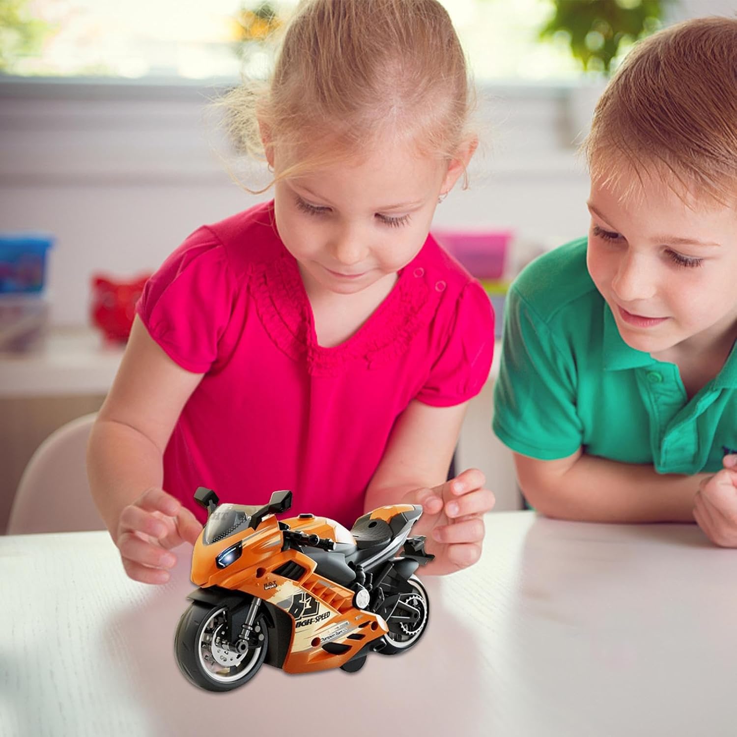 Sound and Light Motorcycle - Sound Light Motorcycle, Motorbike Toy, Toys Motorcyclee with Sounds, Powered Play Toys Motorbike | Push and Go Motorcyclee Toy with Batteries for Children, Adults