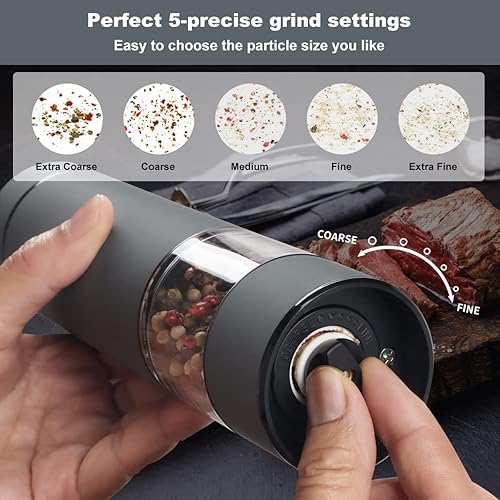 Miniatura 5 de Molinillo eléctrico de pimienta a pilas, 1 paquete (gris espacial)