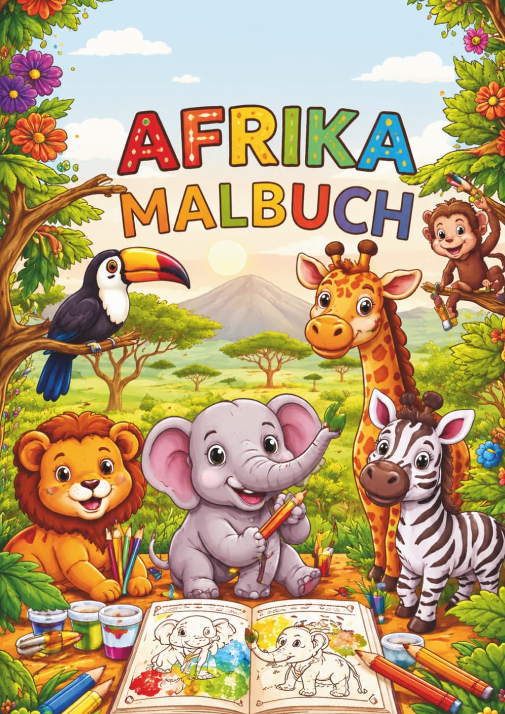 Afrika Malbuch: Das Malbuch für groß und klein