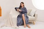 HEARTNICE Robe de polaire pour femmes, peignoir en peluche souple pour femmes