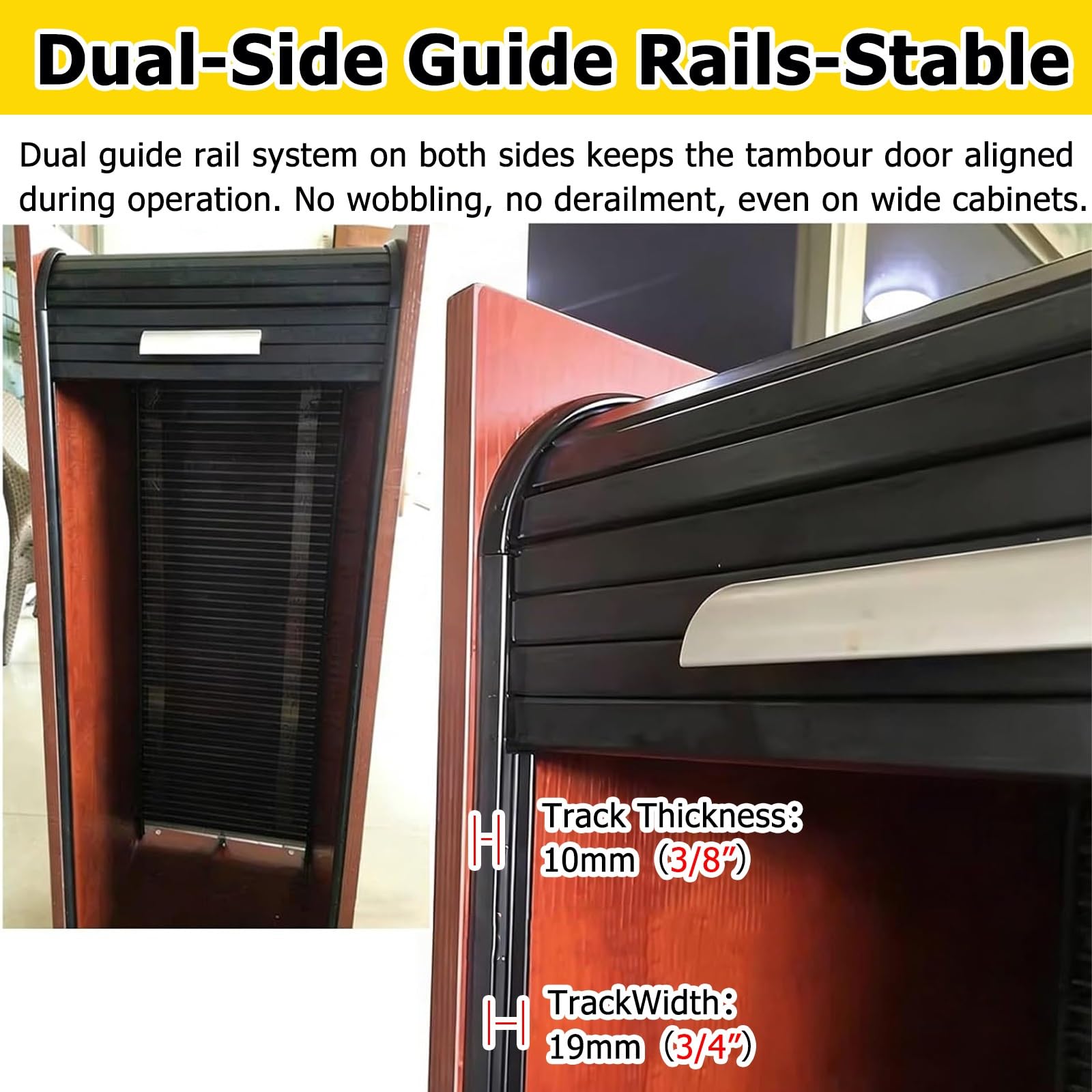 Kit de porte de placard de cuisine, portes enroulables rétractables avec rail, design rétractable flexible, solution de rangement pour usage domestique, 71,1 cm x 71,1 cm
