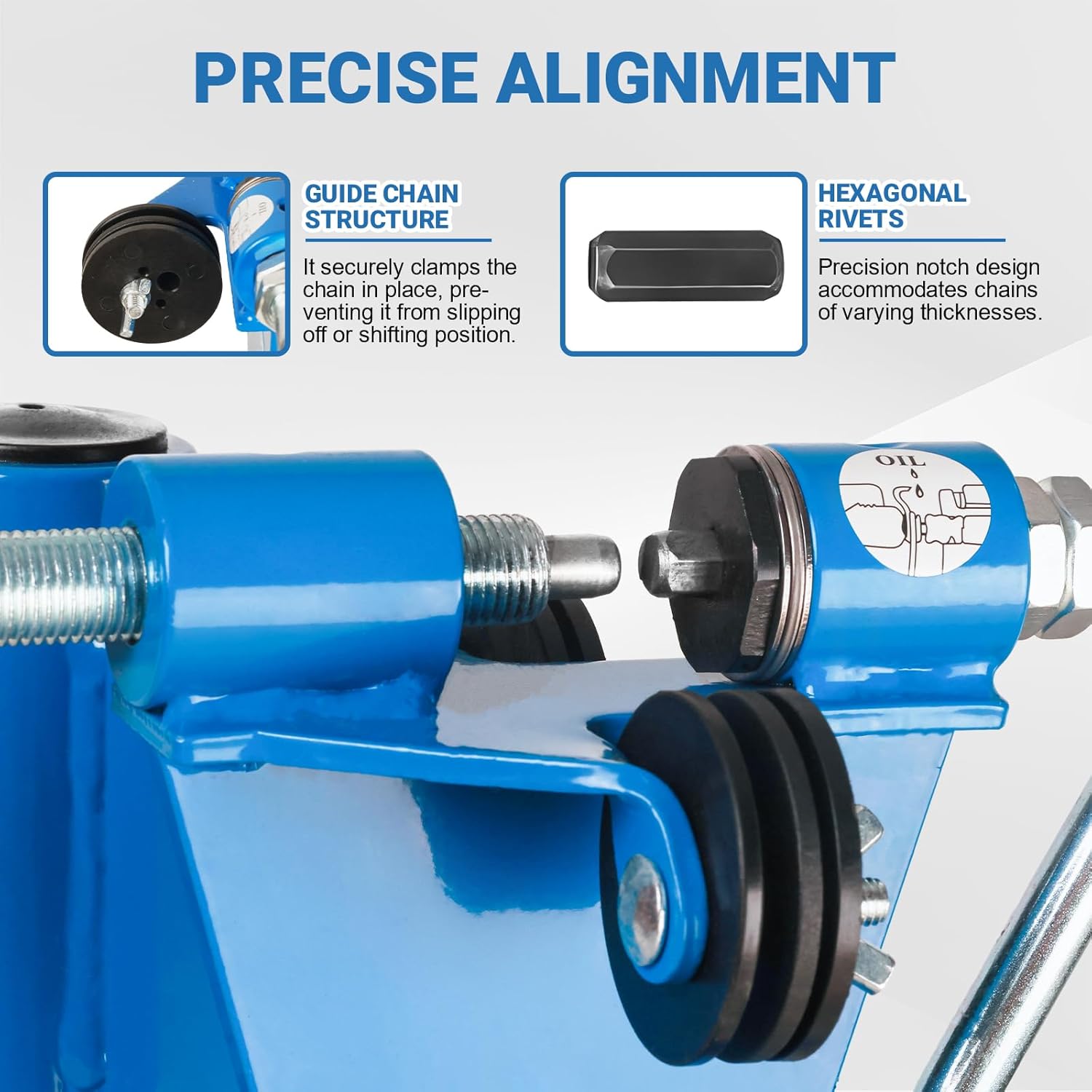 CUKBLESS 2-in-1 Chainsaw Chain Breaker and Spinner,Saw Chain Breaker and Spinner Tool Kit,with 4 Punches 5 Chain Molds
