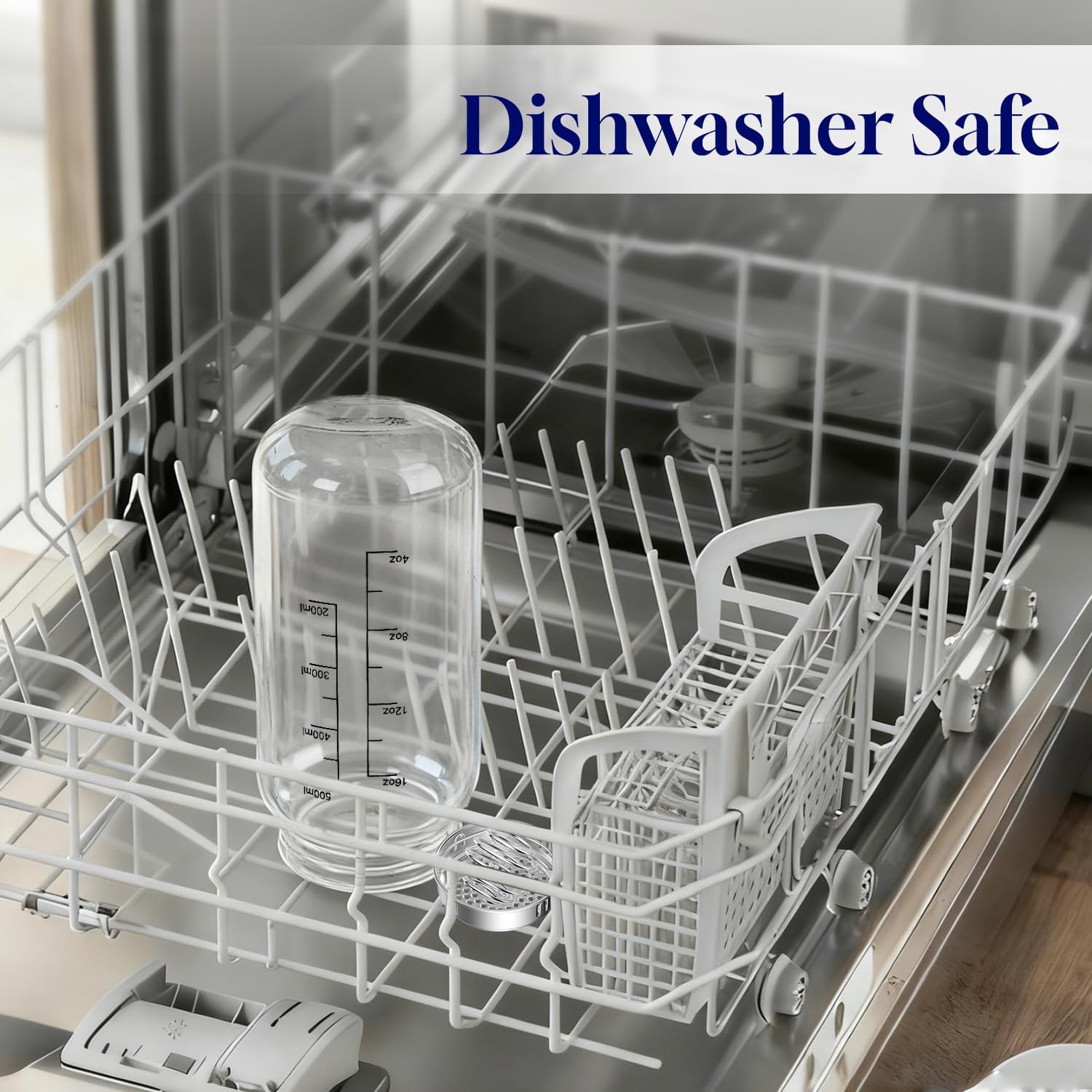 Neodaco 20 OZ Glass Shaker Bottle, Odorless Sport Water Bottle with 304 Stainless Steel Ball and Removable Cleaning Brush for Fitness Protein Mixes - Image 6