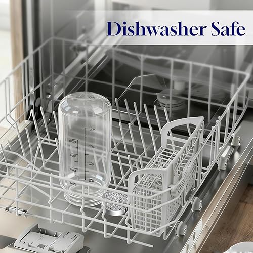 Miniatura 6 de Neodaco Botella agitadora de proteínas de vidrio, botella agitadora sin olor sin BPA de 20 onzas con bola de acero inoxidable 304 y cepillo de