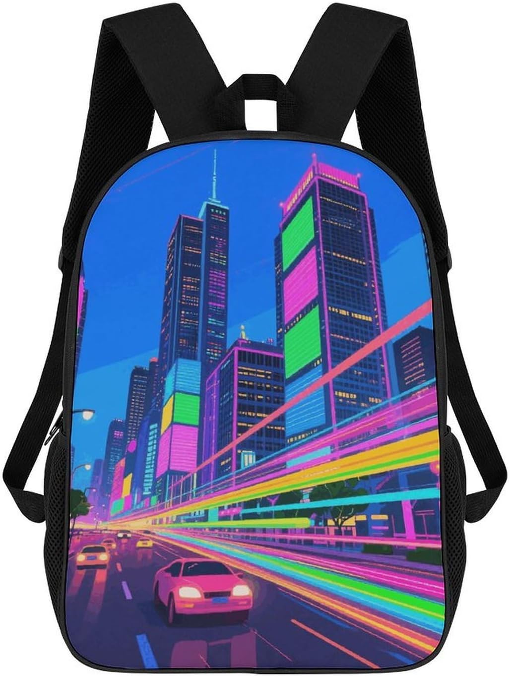 Colorful City Large Backpack for Work, 17 Inch Laptop Bag
