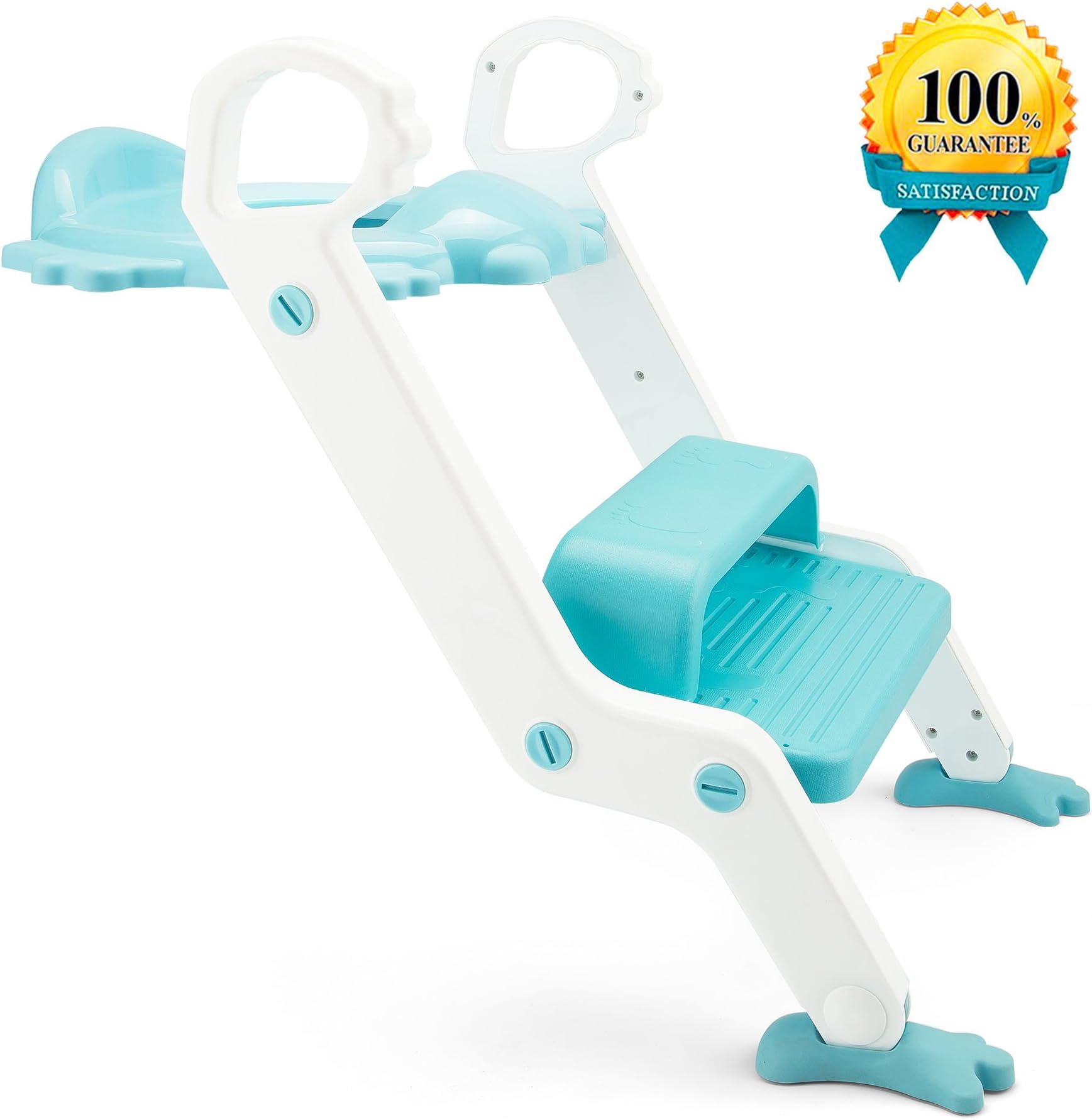 Potty Training Seat, with Step Stool Ladder for Kids and Baby, Non-Slip Kids Toilet Training Seat, Toddlers Potty Ring for Round and Oval Toilets