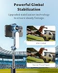 Acer Gadget Gimbal Stabilizer 1Axis for iPhone/Cell Phone/Smartphone/Android with Remote Control&Light, Portable Gimbal Tripod Auto Balance Handheld Selfie Stick for Video Recording, Live Streaming