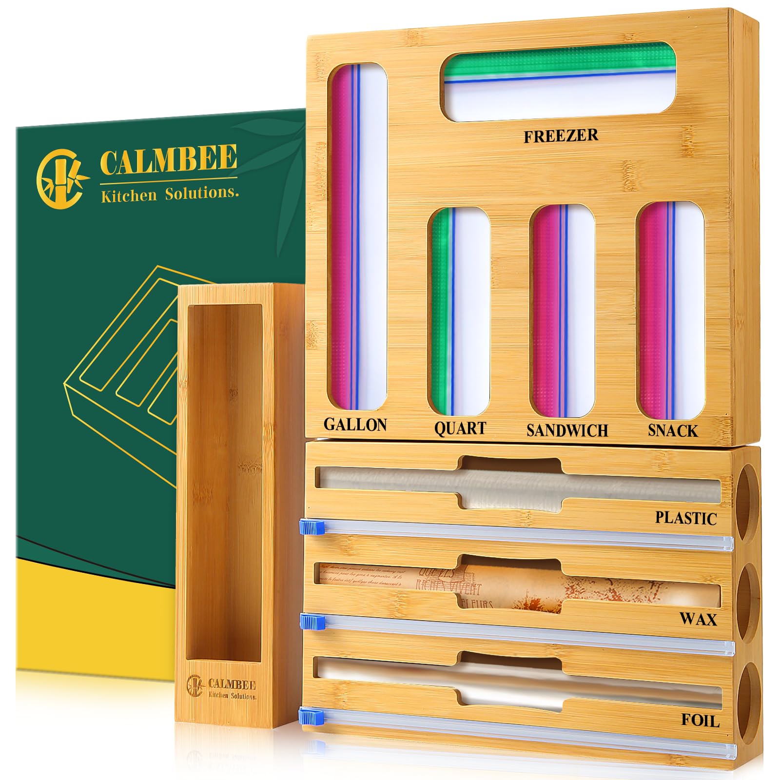 Amazon.com: Calmbee 9 in 1 Bamboo Storage Bag Organizer for