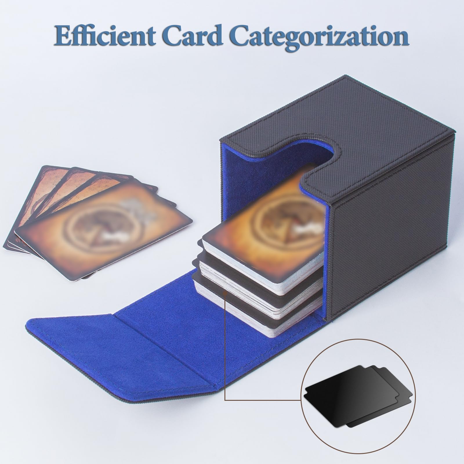 ECOSEAO Deck Box for MTG Card Box for 100+ Cards, Magnetic Flip Deck Box with 2 Divider - Image 4