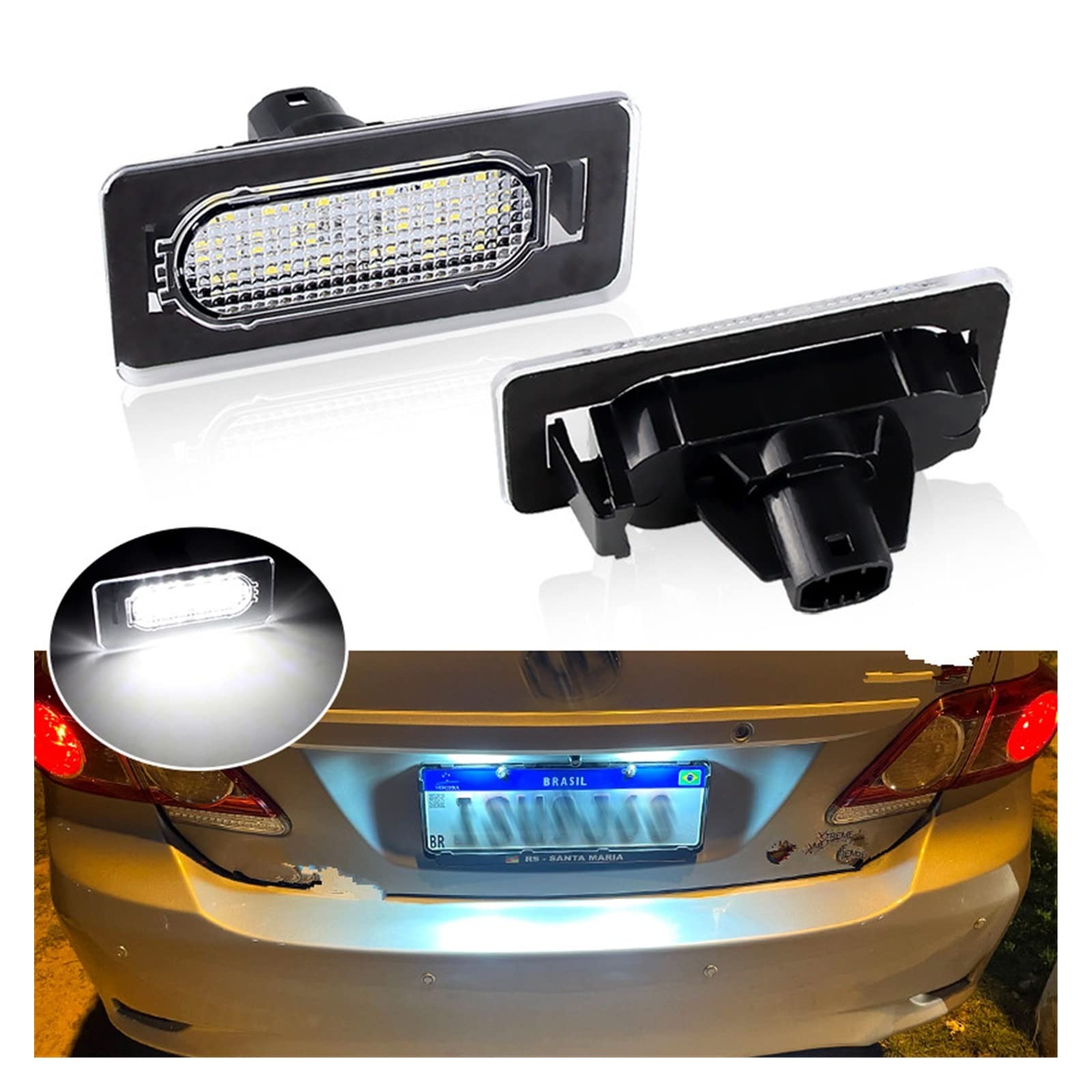 DEHIWI Lámparas de Luz de Matrícula 2 Uds Luz - Para Matrícula Para Corolla 2019 2020 2021 Estilo De Coche
