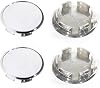 4Pcs 56.5mm2.22inch Push Through Center Caps Replacement Plug for EZ Lube Open End Plus Plug Center Caps, Chrome OD 56.5mm, ID 47.4mm
