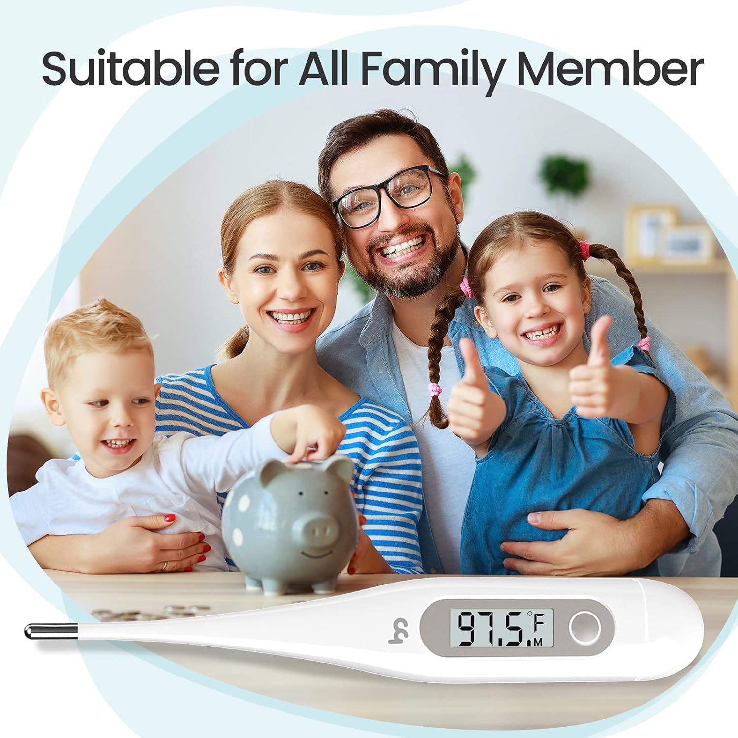 Thermometer for Adults, Oral Thermometer for Fever, Thermometer with Fever Alert, Memory Recall, C/F Switchable, Rectum Armpit Reading Thermometer for Whole Family, Gray : Health & Household