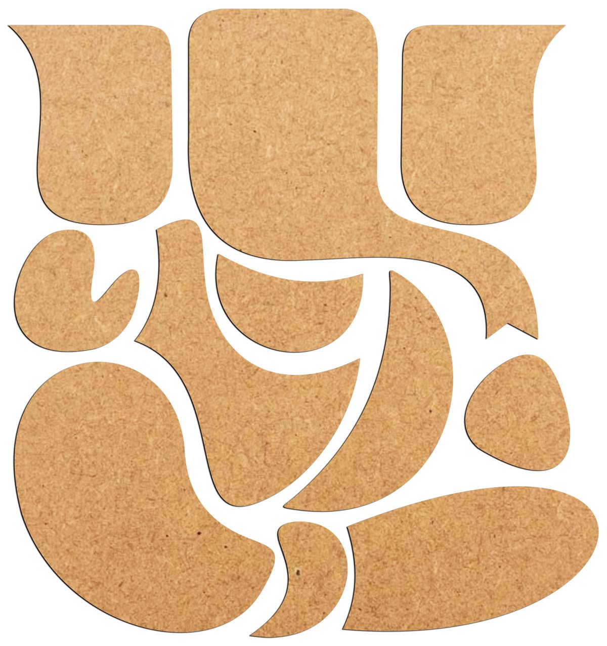 Bikri Kendra - Mdf Ganesha, Set of 2, Mdf Art Craft Plain Wood Unfinished Blank Cutouts for Tea Coffee Christmas Painting Slice, Resin Mandala Arts Work & Decoration MDF Wooden for DIY Craft or Decoupage-image-16