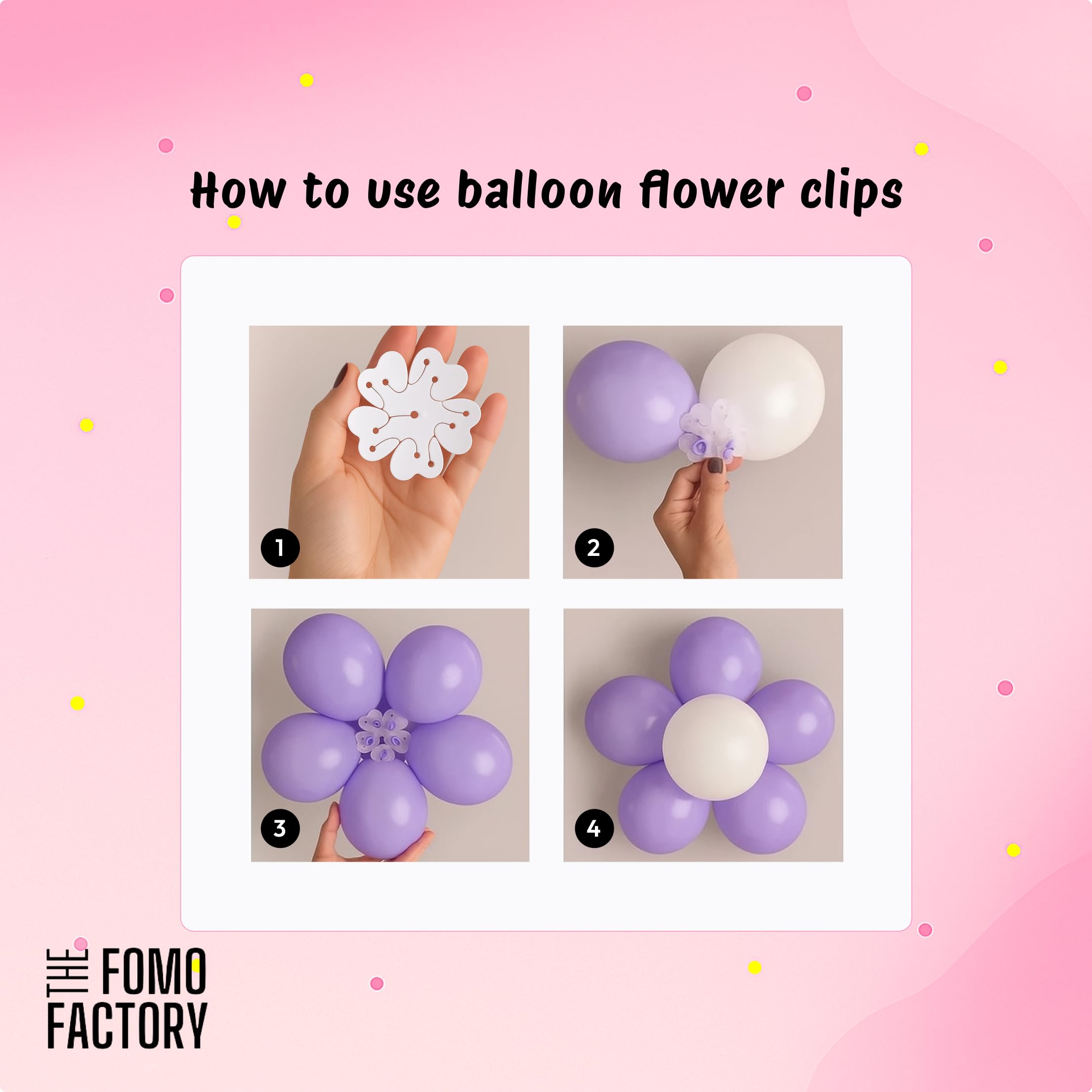 Flower Balloon Clips & Balloons Kit - Pink Birthday Decor -2 Flower Balloon Clips & Balloons Kit - Pink Birthday Decor -2