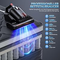 JPHYLL Ágyi Porszívó UV-C Fénnyel Matrac Tisztító 16 kPa Szívóerő HEPA Szűrő Meleg Levegő Funkció Atka Eltávolító 600W 2