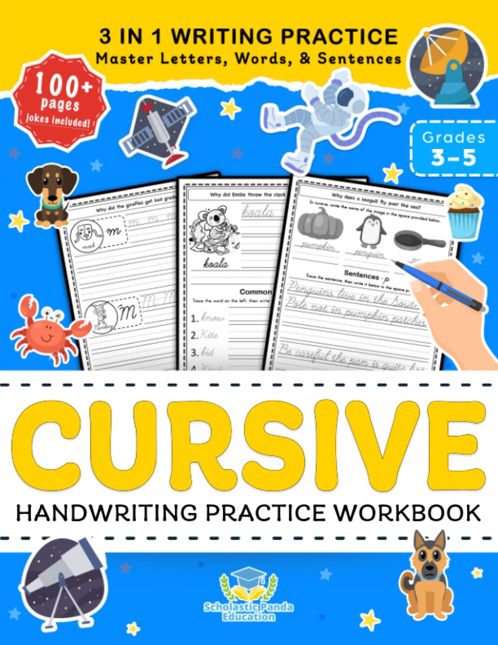 Cursive Handwriting Practice Workbook for 3rd 4th 5th Graders: Cursive Letter Tracing Book, Cursive Handwriting Workbook for Kids to Master Letters, ... Writing Practice (Elementary Books for Kids)
