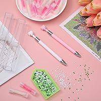 Vista 6 de Jutom 2 Pcs Diamond Painting Pen with 40 Pcs Diamond Painting Wax Pen Replacement Wax Glue Art Accessory and Tool Quickly Pick up Bead Gem for DIY