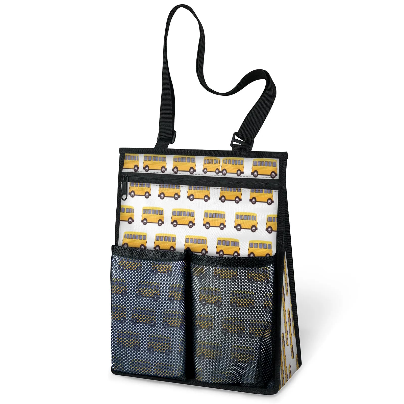 Ourtheme Buses Car Pattern Portable Shower Bag for Travel Gym Camp Beach Tote Shower Caddy Bags Hanging Toiletry