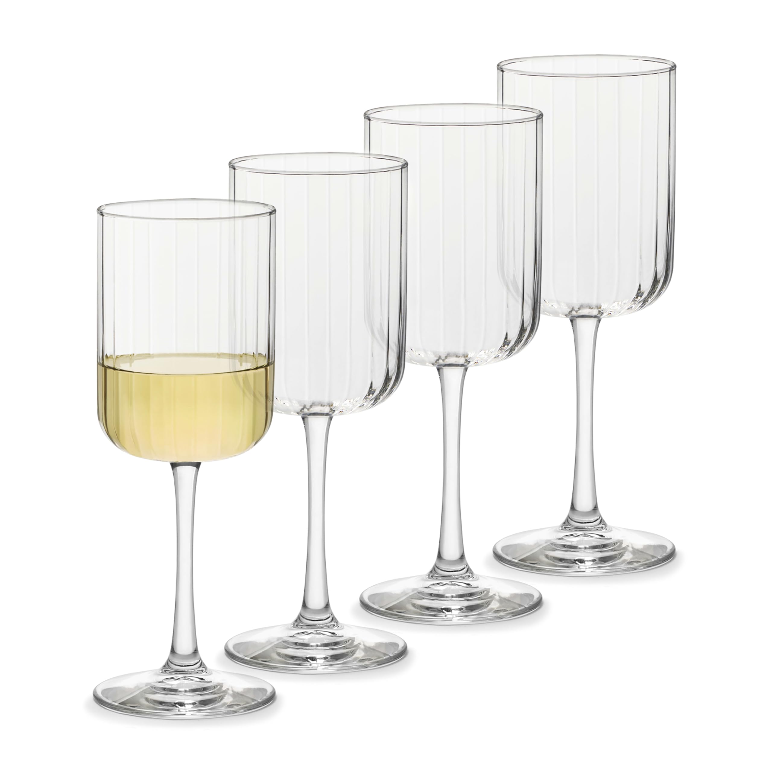 Verres à vin à lamelles transparents Libbey de 400 ml pour table