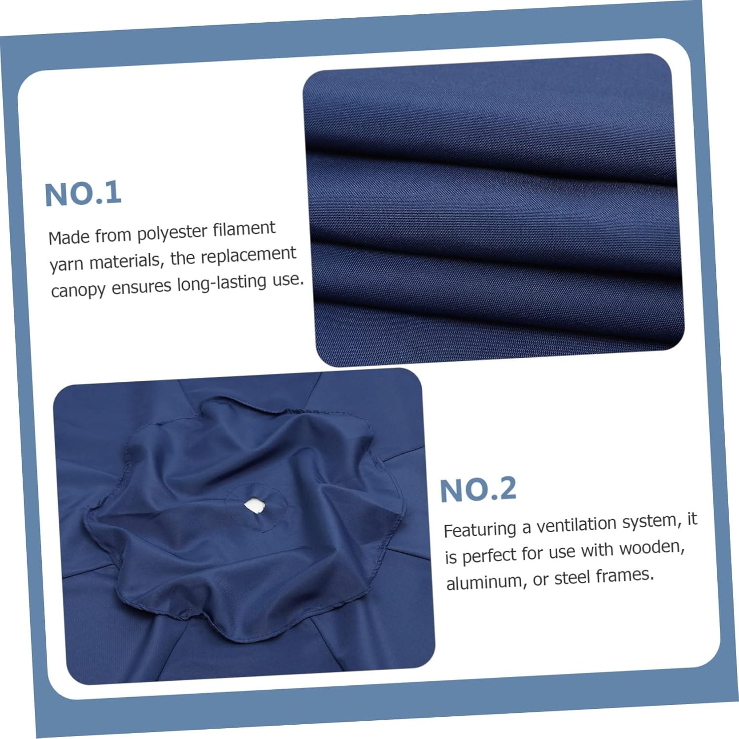 Patio Umbrella Replacement Canopy Ribs Rainproof Canopy Cloth for Outdoor Garden Umbrellas Easy Installation Versatile Use for Patios Decks and Beaches