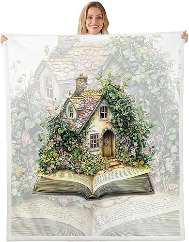 Vista 34 de Manta de cama de margaritas blancas, manta de franela rústica con flores florecientes de jardín natural para decoración de habitaciones, manta