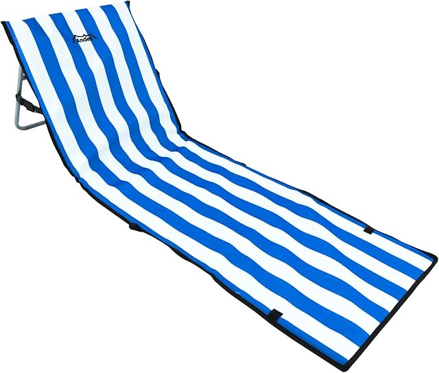 Andes Portable Folding Beach/Outdoor Camping Lounger Mat Chair, Blue