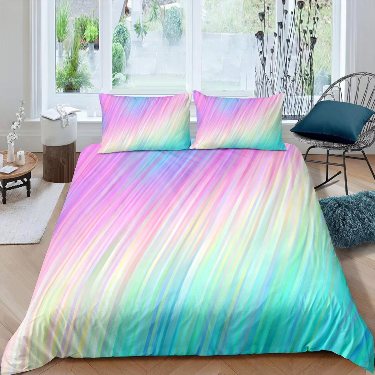Housse de couette 200x200 en marbre coloré parure de lit double avec fermeture éclair