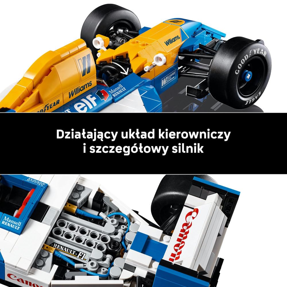 LEGO Icons Williams Racing FW14B i Nigel Mansell, Zestaw dla Dorosłych, Model Samochodu Ferrari, Kolekcjonerski Bolid F1, Dekoracje do Domu i Biura, Pomysł na Prezent dla Mężczyzn i Kobiet 10353