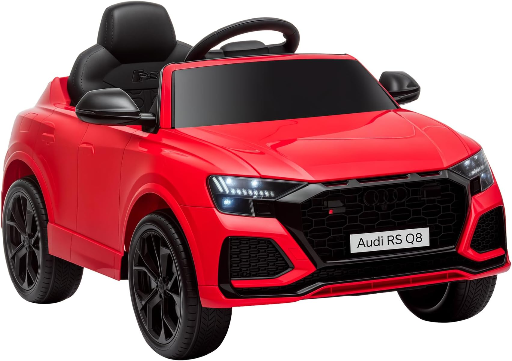 HOMCOM Audi RS Q8 Licensed Electric Car for Kids, 6V Kids' Electric Ride on with Remote Control, 7Ah Big Battery, Lights Bluetooth, Music USB, for 3-5 Years Old, Red