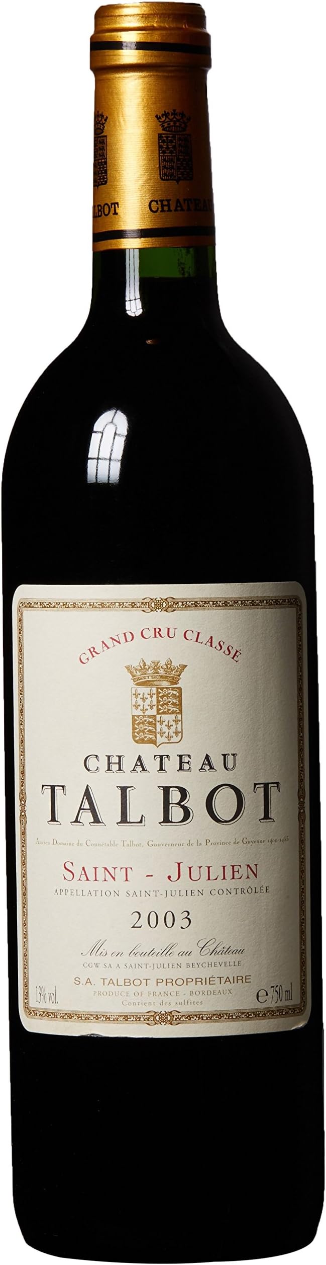 2003 Talbot, Saint-Julien Bordeaux 750 mL