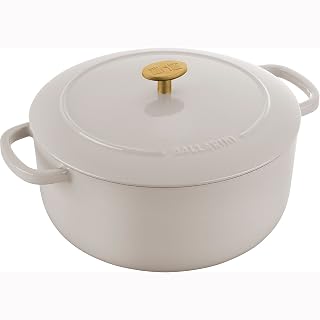 Bellamonte Cast Iron 5.75-qt Round Dutch Oven - Crema White