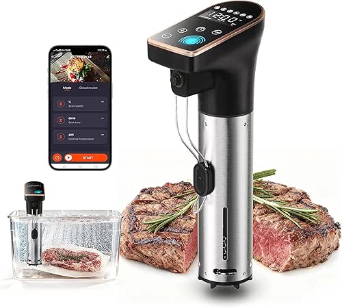 1300W Sous Vide Precision Cooker Machines(2.4G WIFI), IPX7 Full Waterproof